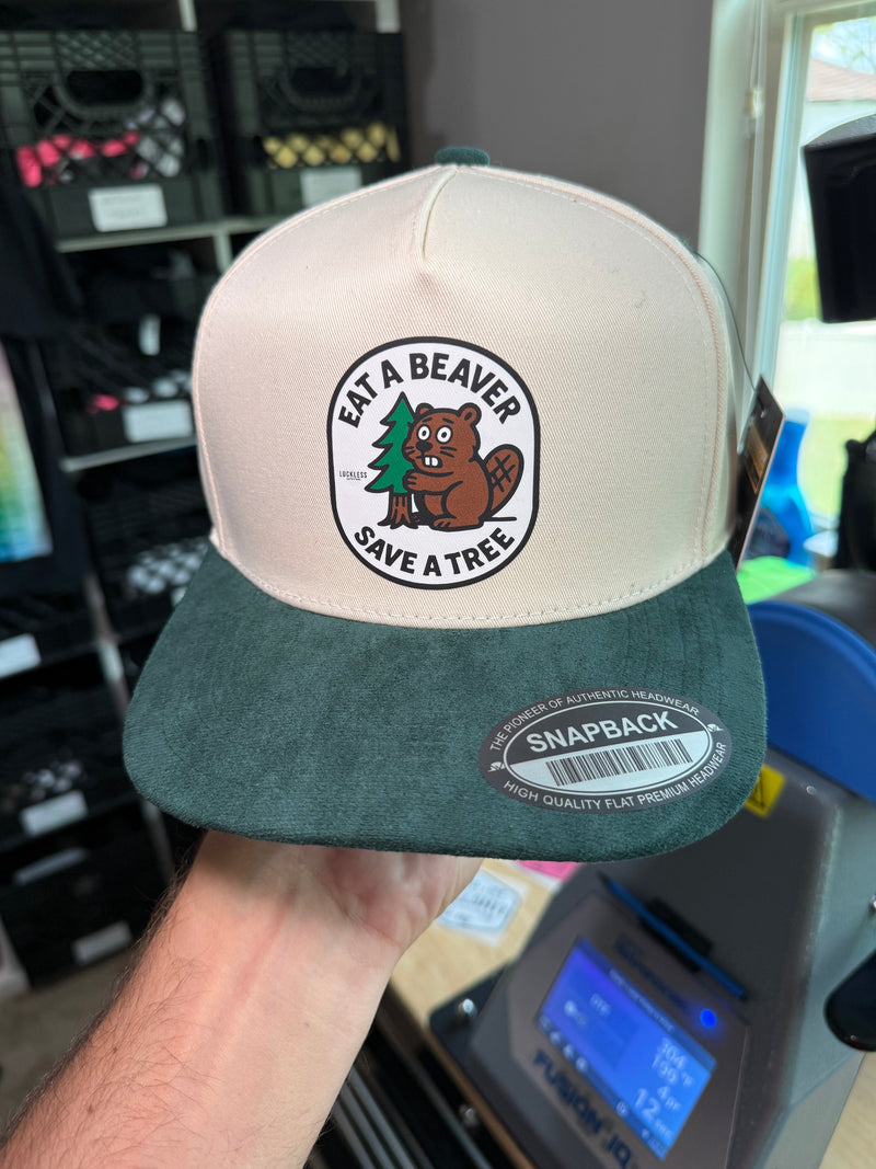 Load image into Gallery viewer, Eat A Beaver Save A Tree Trucker Hat

