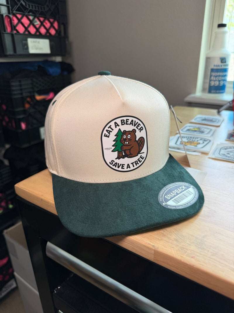 Load image into Gallery viewer, Eat A Beaver Save A Tree Trucker Hat

