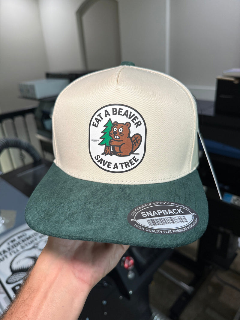 Load image into Gallery viewer, Eat A Beaver Save A Tree Trucker Hat
