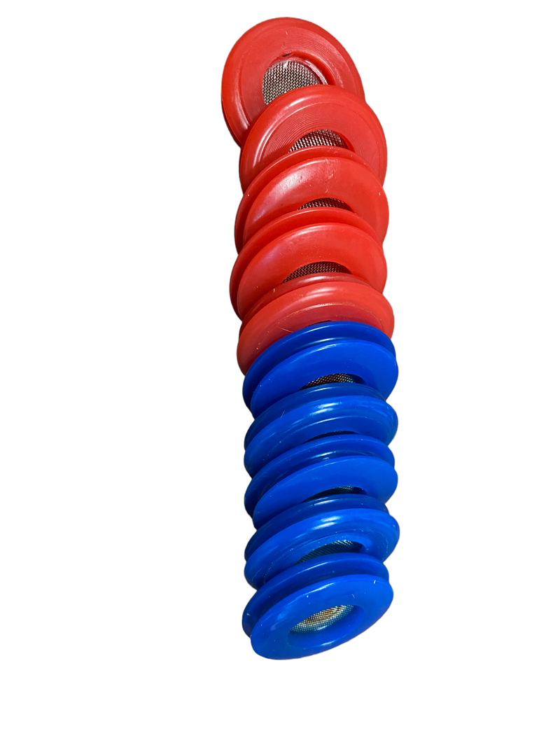 Load image into Gallery viewer, 5 Red &amp; 5 Blue Polyurethane Seal With Filter Gladhand 10 PACK | 10017RBF
