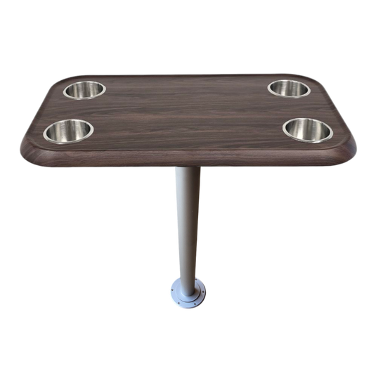 RV Side Tables | RV End Tables - Table Set - 6" Flush Mount Floor Plate / Anti Wobble, Cocktail Design (6 colors)