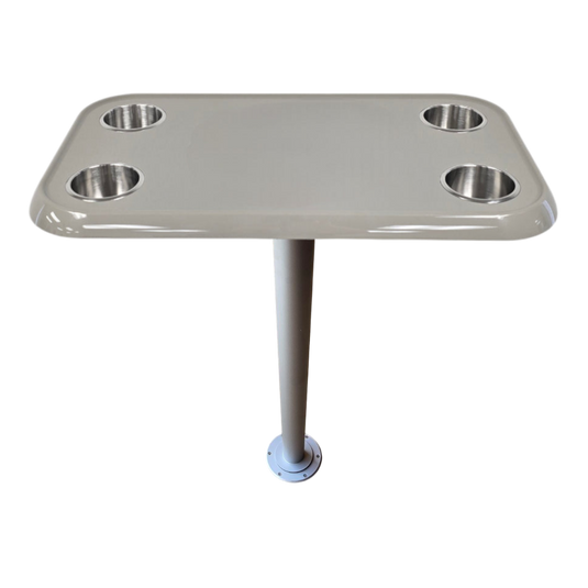 RV Side Tables | RV End Tables - Table Set - 6" Flush Mount Floor Plate / Anti Wobble, Cocktail Design (6 colors)