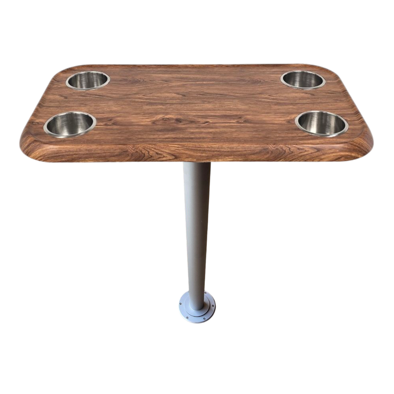Load image into Gallery viewer, RV Side Tables | RV End Tables - Table Set - 6" Flush Mount Floor Plate / Anti Wobble, Cocktail Design (6 colors)
