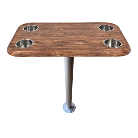 RV Side Tables | RV End Tables - Table Set - 6" Flush Mount Floor Plate / Anti Wobble, Cocktail Design (6 colors)