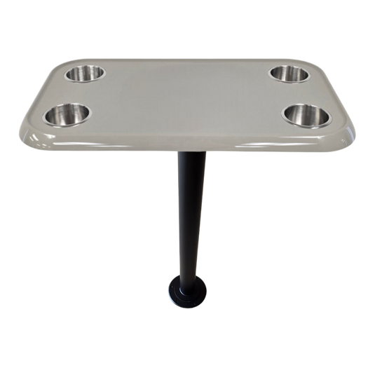 RV Side Tables | RV End Tables - Table Set - 6" Flush Mount Floor Plate / Anti Wobble, Cocktail Design (6 colors)
