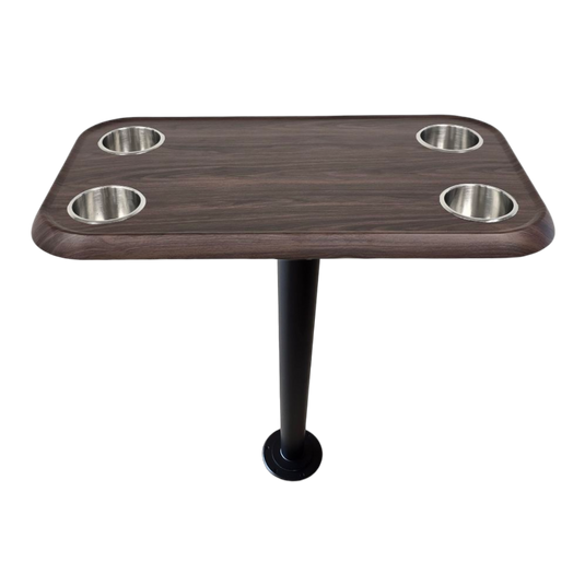 RV Side Tables | RV End Tables - Table Set - 6" Flush Mount Floor Plate / Anti Wobble, Cocktail Design (6 colors)