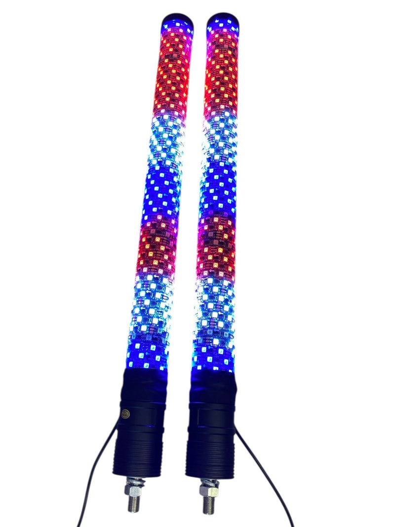 Load image into Gallery viewer, 2&#39; Full Color RGB Fat Whip Pair With Bluetooth/Remote
