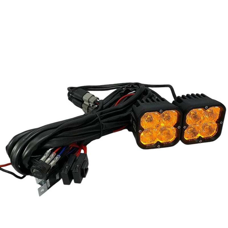 Load image into Gallery viewer, Amber Backlit Race Pod Pair Bundle With Wiring Harness
