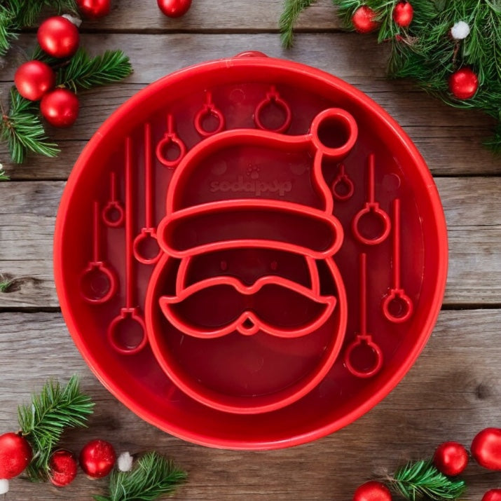 Load image into Gallery viewer, Santa Christmas eBowl Deep Slow Feeder Dog Bowl for Enrichment | USA Made
