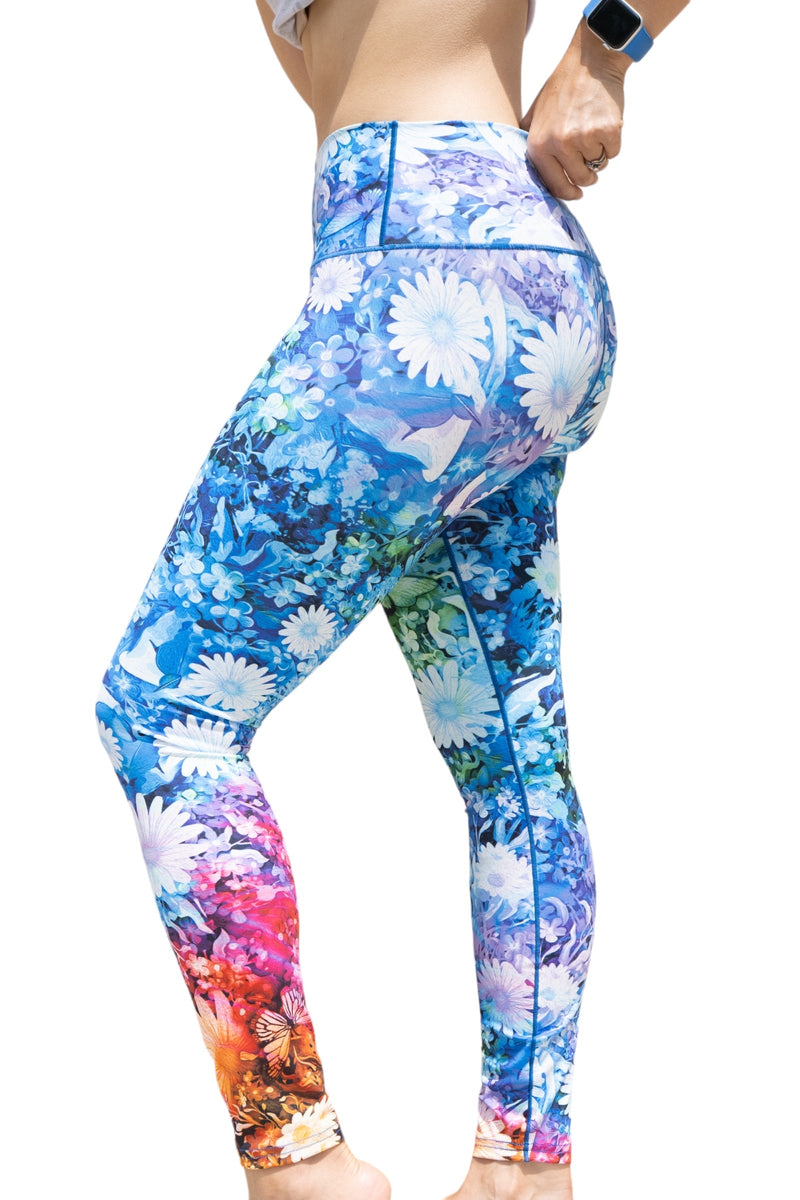Load image into Gallery viewer, Floral Burst Tie Dye Yoga Pants
