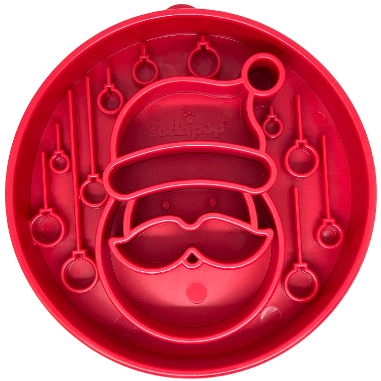 Load image into Gallery viewer, Santa Christmas eBowl Deep Slow Feeder Dog Bowl for Enrichment | USA Made
