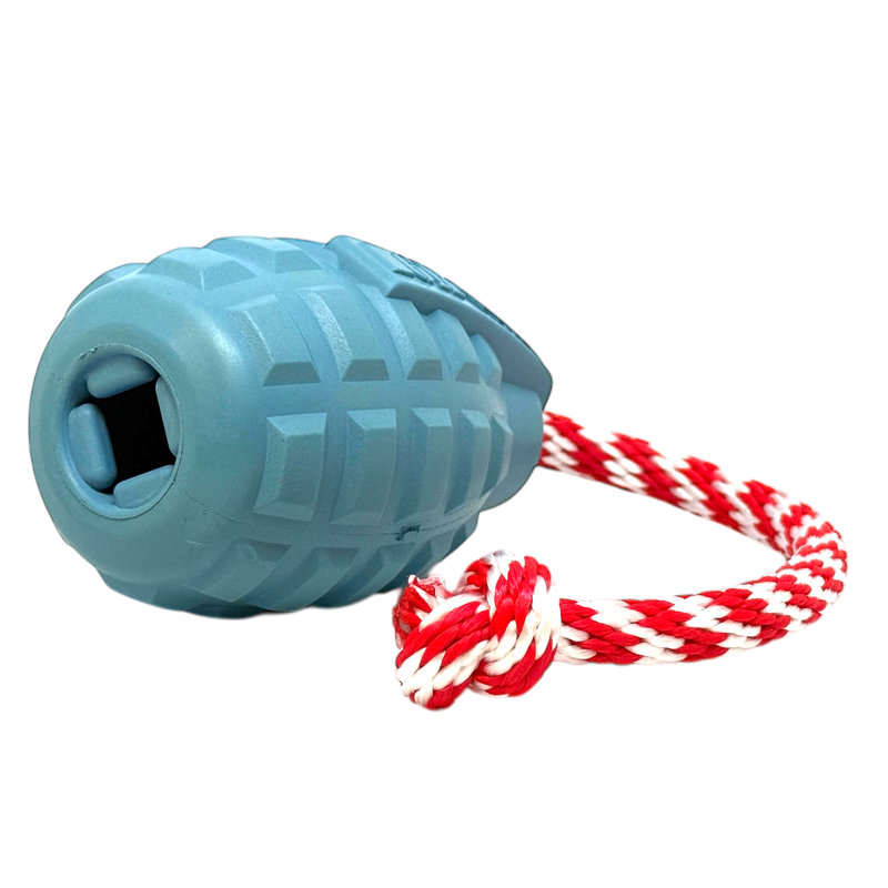 Load image into Gallery viewer, USA-K9 Grenade Shaped Rubber Dog Toy - Chew, Treat Dispenser &amp; Tug Toy | USA
