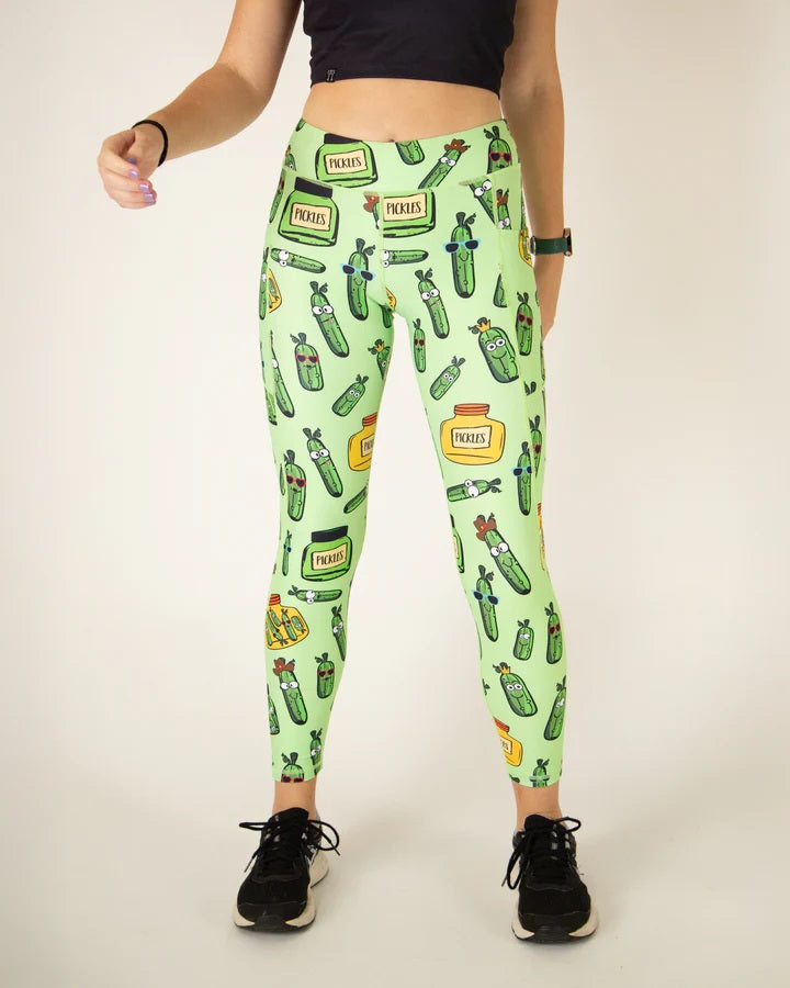 Load image into Gallery viewer, Women&#39;s Pickles Leggings (Fluro Green) XS S M L XL
