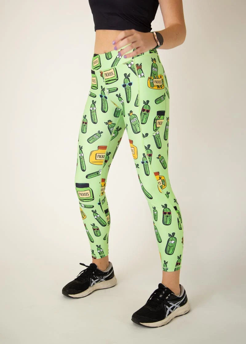 Load image into Gallery viewer, Women&#39;s Pickles Leggings (Fluro Green) XS S M L XL
