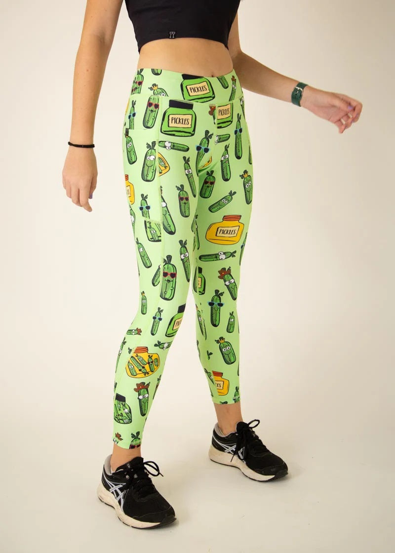 Load image into Gallery viewer, Women&#39;s Pickles Leggings (Fluro Green) XS S M L XL
