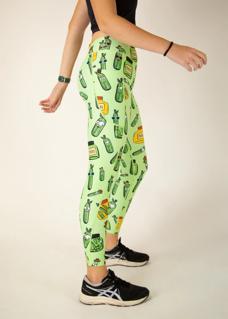 Load image into Gallery viewer, Women&#39;s Pickles Leggings (Fluro Green) XS S M L XL
