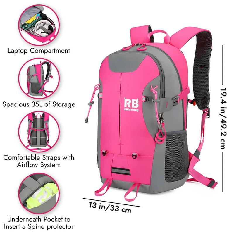 Load image into Gallery viewer, High Visibility Pink Reflective Commuter Bike Backpack |Riderbag Reflektor35
