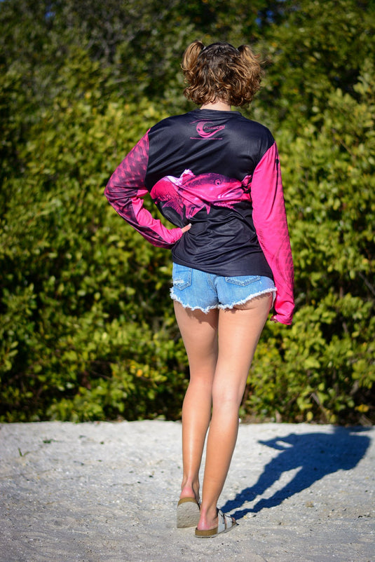 Coastal Pink Redfish Performance Long Sleeve T-shirt