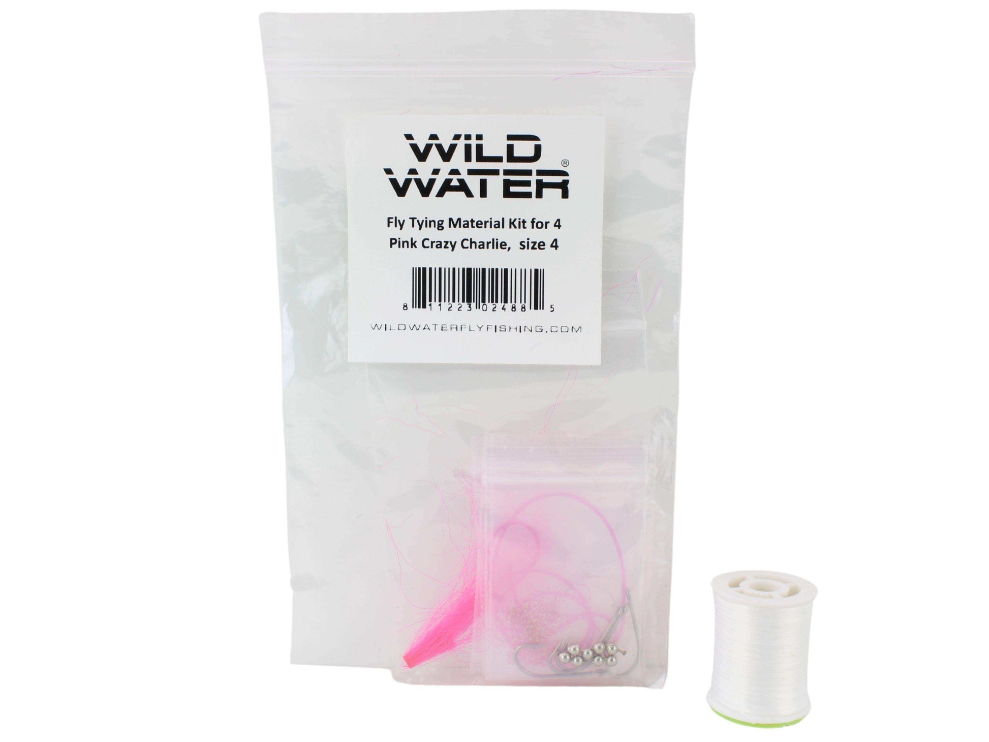 Pink Crazy Charlie Fly Tying Material Kit, size 4 | Wild Water Fly Fishing - Skoutley Outdoors LLC