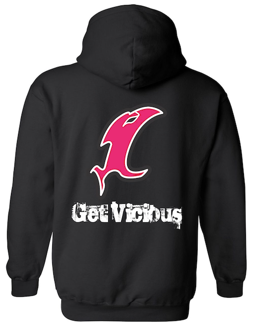 Load image into Gallery viewer, Vicious Classic Pink &amp; Black Hoodie
