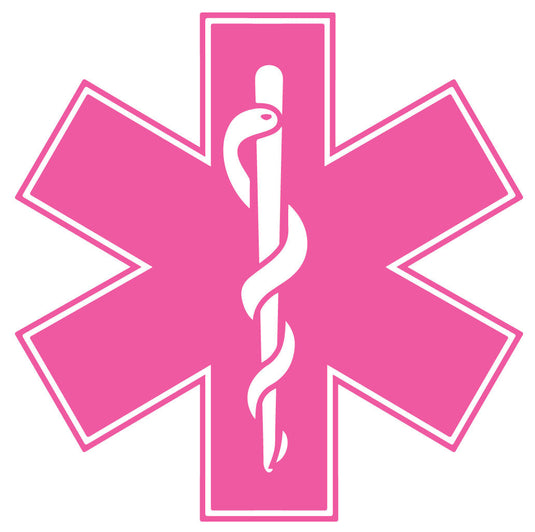PINK STAR OF LIFE REFLECTIVE HELMET DECAL