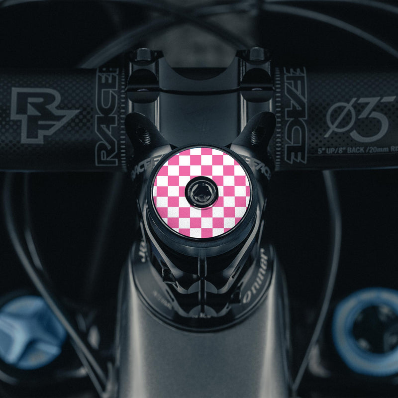Load image into Gallery viewer, Checkerboard Pattern Custom Bicycle Headset Cap
