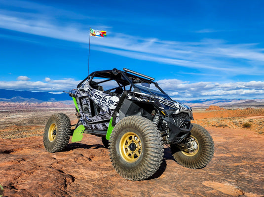 2020 Polaris RZR Pro XP Ultimate Featuring Rokblokz Fender Flares with Lime Green Accents