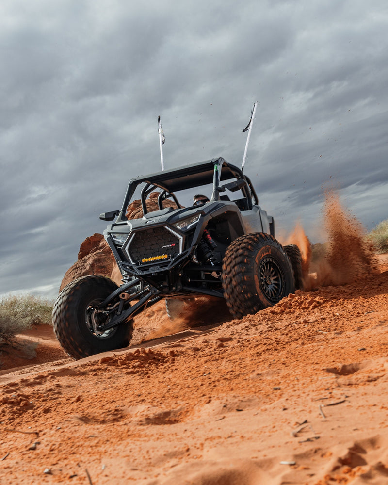 Load image into Gallery viewer, 2022-2025 Polaris RZR Pro R, Pro S, Turbo R Machined Billet Front Winch Bumper (Black Anodize)
