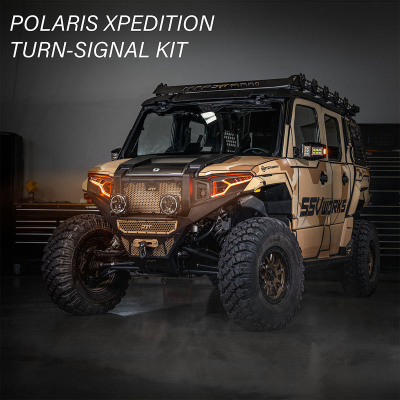 Load image into Gallery viewer, Polaris Xpedition vehicle with 'SSV Works' branding on a dark background
