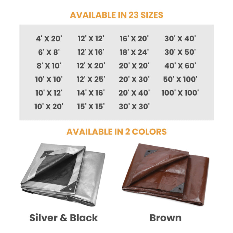 Load image into Gallery viewer, 6' x 8' Super Heavy Duty Poly Tarp
