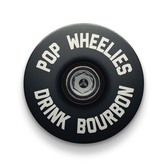 Pop Wheelies Drink Bourbon Bicycle Headset Cap