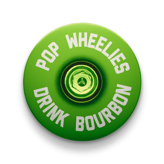 Pop Wheelies Drink Bourbon Bicycle Headset Cap