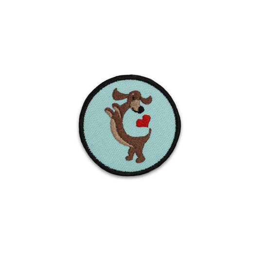Dachshund Heart Circle Patch