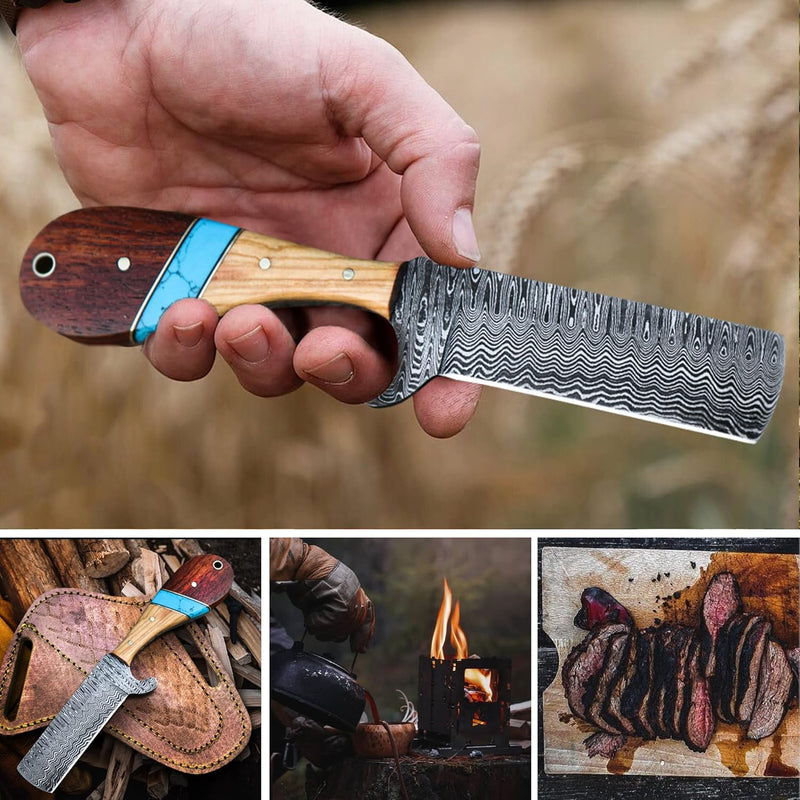 Load image into Gallery viewer, Custom Handmade Bull Cutters with Damascus Steel Blade – Ranch &amp; Leatherwork Essential
