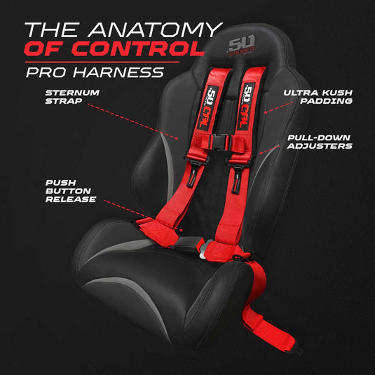Pro Series 4 point Harness with push button release 2" & 3" available