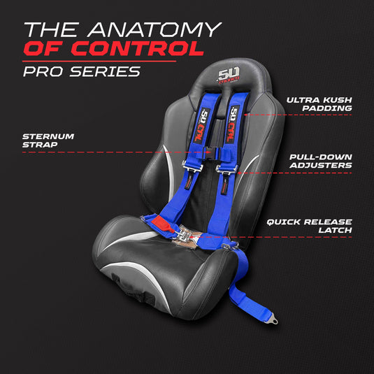2" 4 Point Racing Harness – Pro Series Race Latch | 50 Caliber Racing