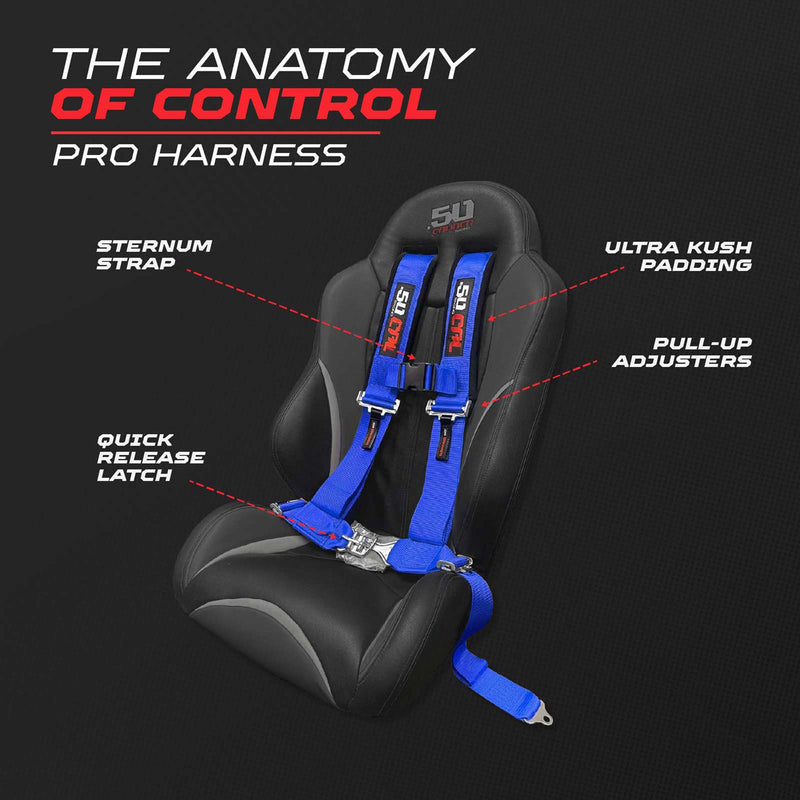Load image into Gallery viewer, Pro Series 2" 4 point Latch Harness 50 Caliber Racing Harness

