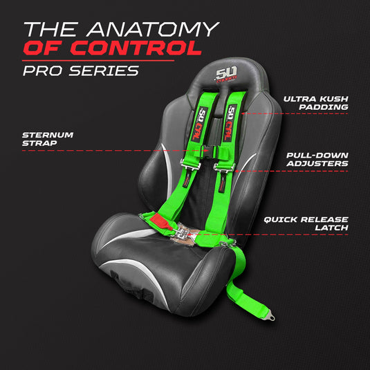 2" 4 Point Racing Harness – Pro Series Race Latch | 50 Caliber Racing