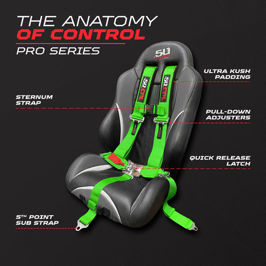 2" 5 Point Racing Harness – Pro Series Race Latch | 50 Caliber Racing