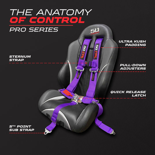 2" 5 Point Racing Harness – Pro Series Race Latch | 50 Caliber Racing