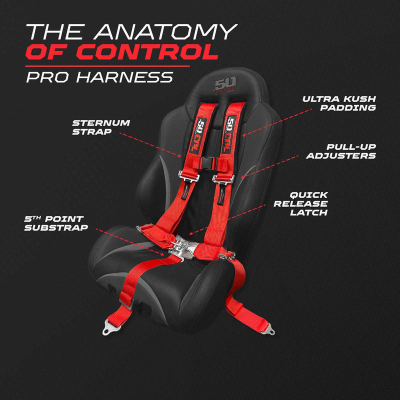 Load image into Gallery viewer, 2" 5 point Pro Series Latch Harness 50 Caliber Racing Harness
