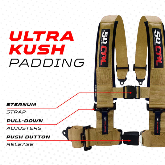 Pro Series 4 point Harness with push button release 2" & 3" available