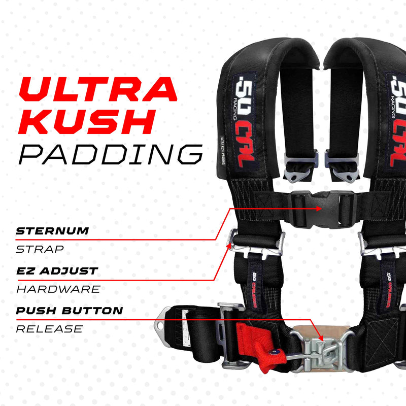 Load image into Gallery viewer, Pro Series 2" 4 point Latch Harness 50 Caliber Racing Harness
