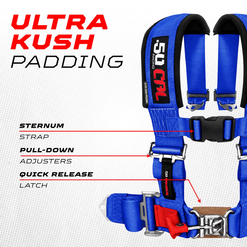 Load image into Gallery viewer, Pro Series 3" 4 point Harness Seat Belt 50 Caliber Racing
