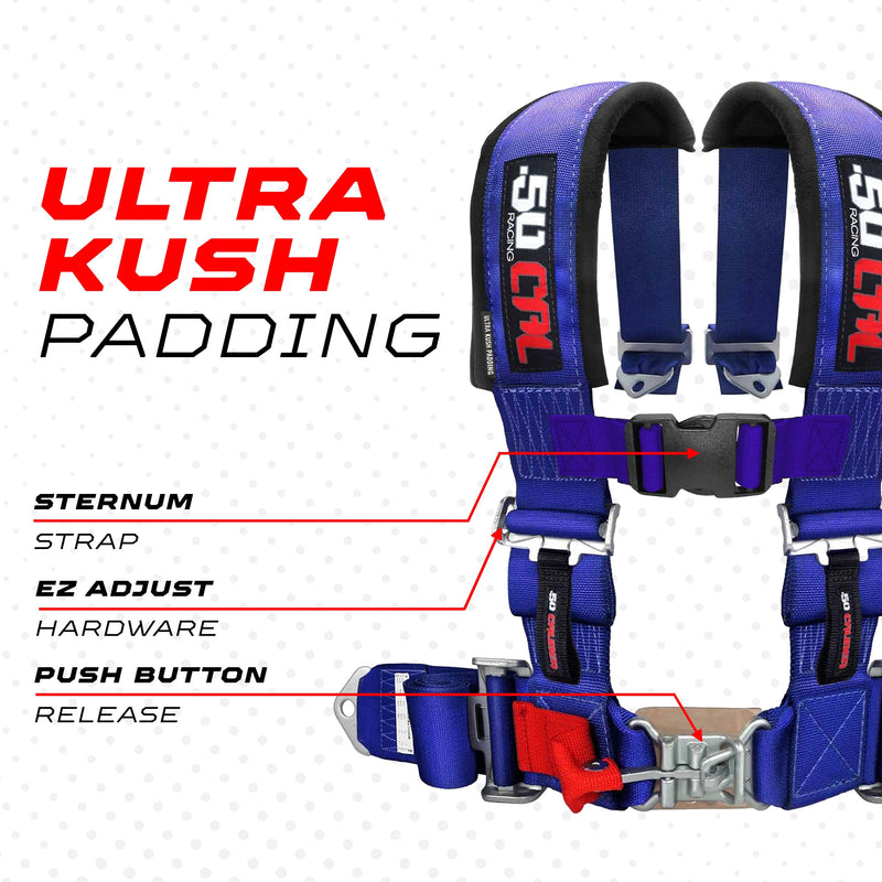 Load image into Gallery viewer, Pro Series 2" 4 point Latch Harness 50 Caliber Racing Harness
