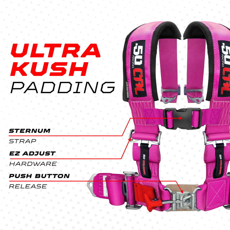 Load image into Gallery viewer, Pro Series 2" 4 point Latch Harness 50 Caliber Racing Harness
