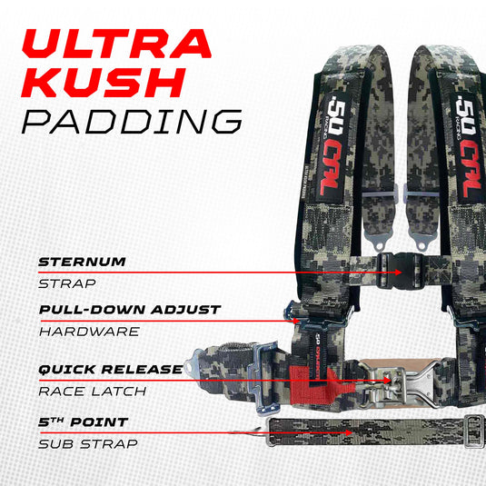 3" 5 Point Racing Harness – Pro Series Race Latch | 50 Caliber Racing