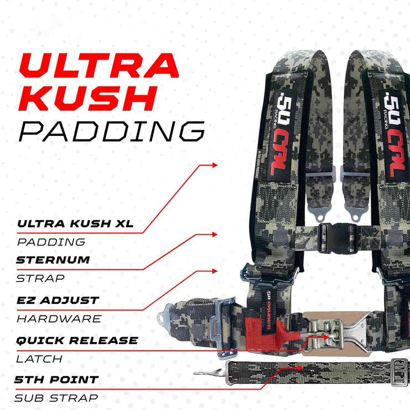 Load image into Gallery viewer, 2" 5 point Pro Series Latch Harness 50 Caliber Racing Harness
