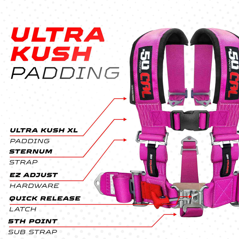 Load image into Gallery viewer, 2" 5 point Pro Series Latch Harness 50 Caliber Racing Harness
