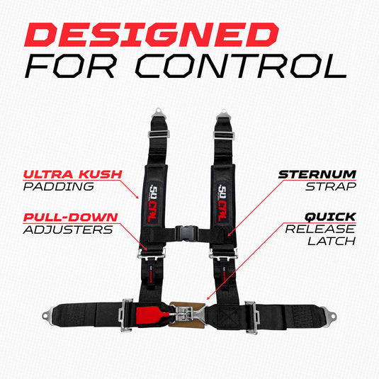 2" 4 Point Racing Harness – Pro Series Race Latch | 50 Caliber Racing
